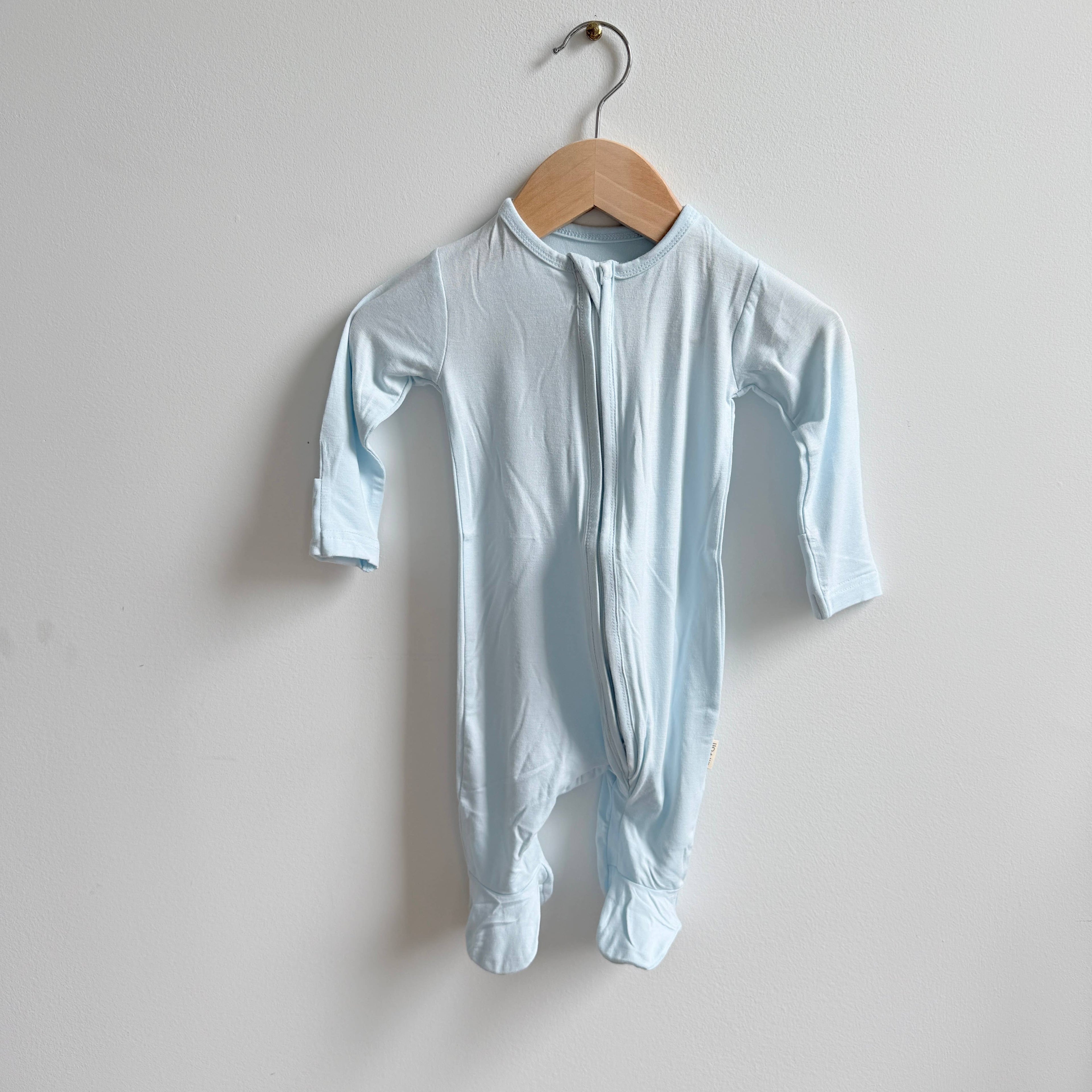 Baby Footie 2-Way Zipper – Powder Blue