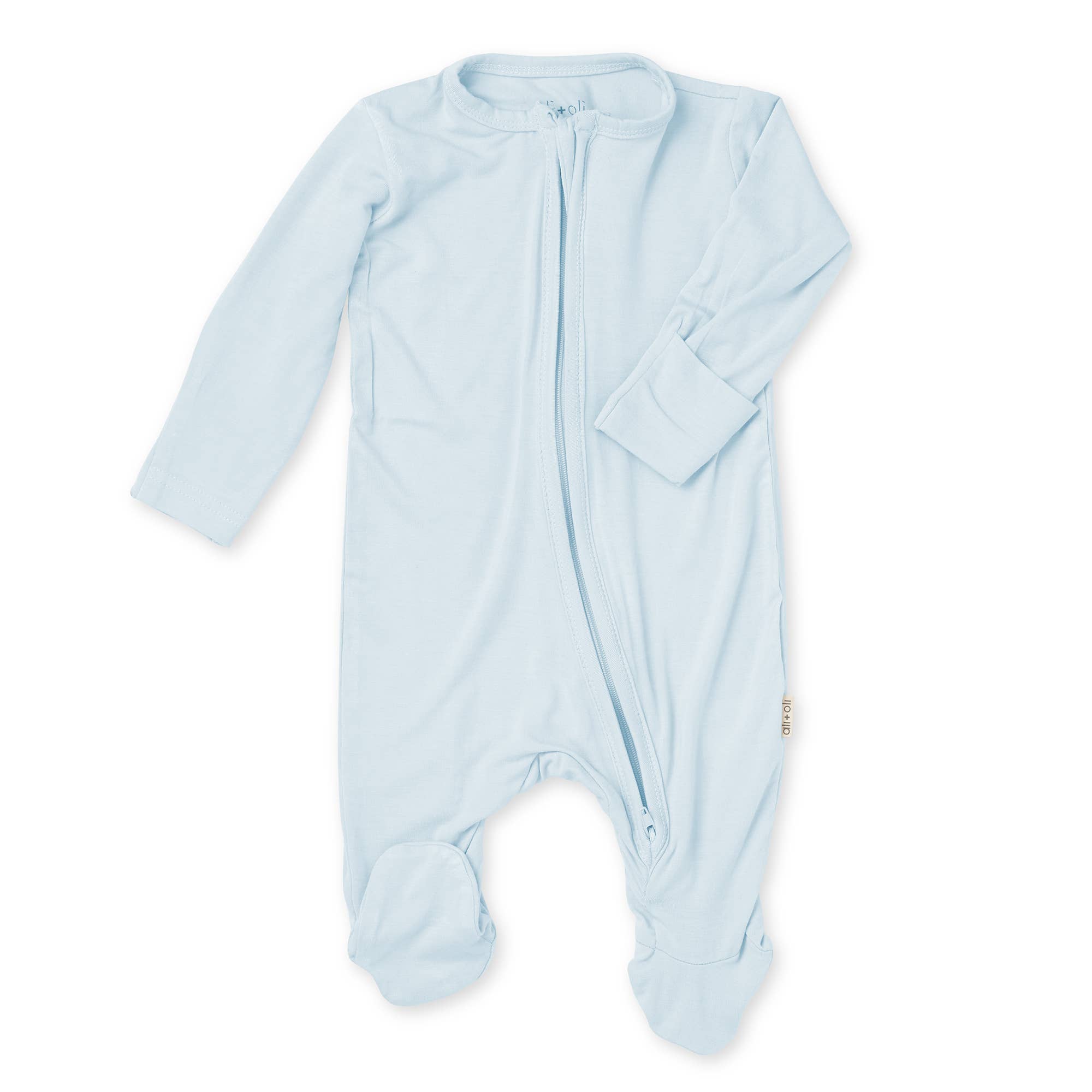 Baby Footie 2-Way Zipper – Powder Blue