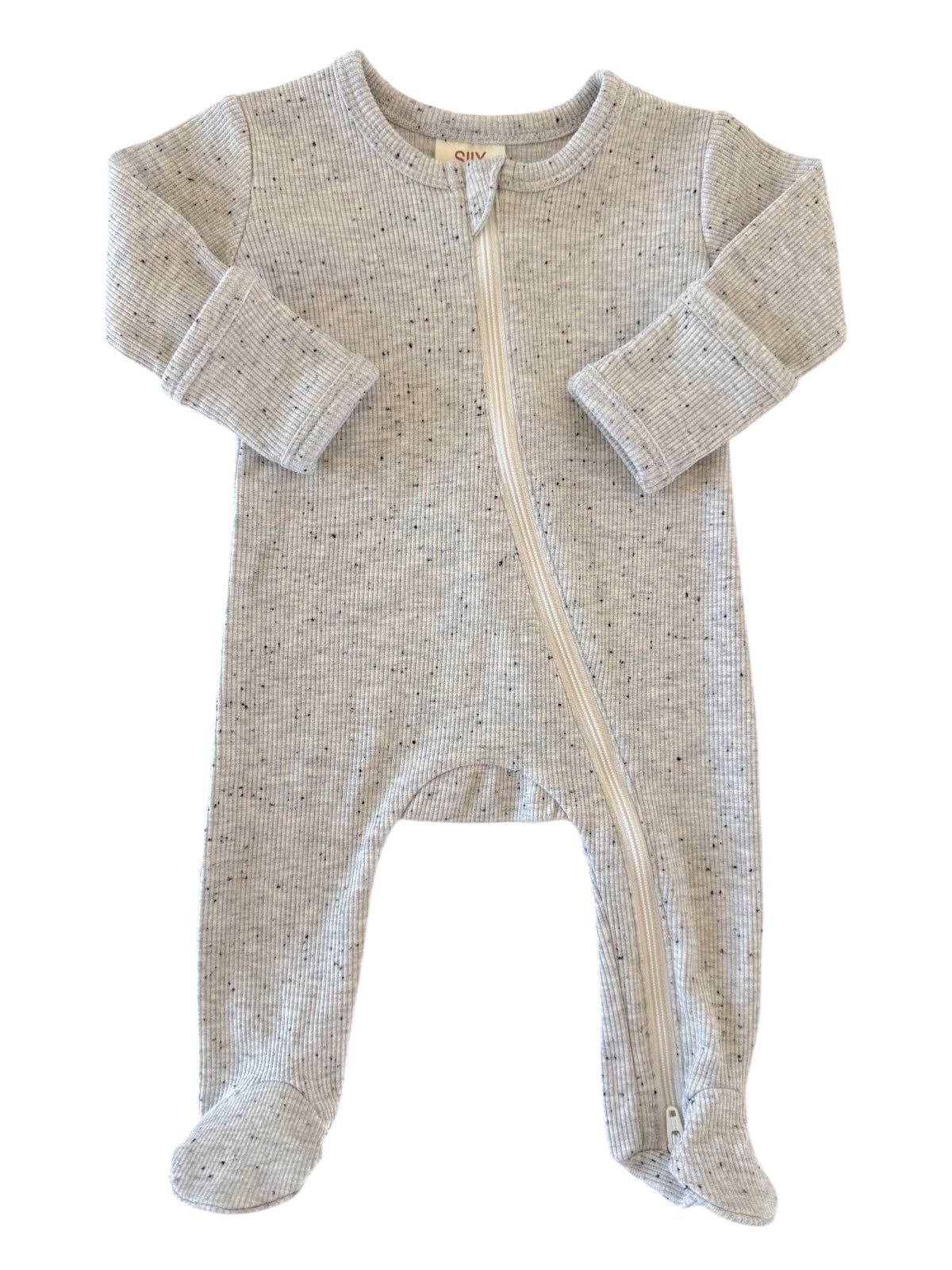 Heather Speckle / 2-Way Zip Footie