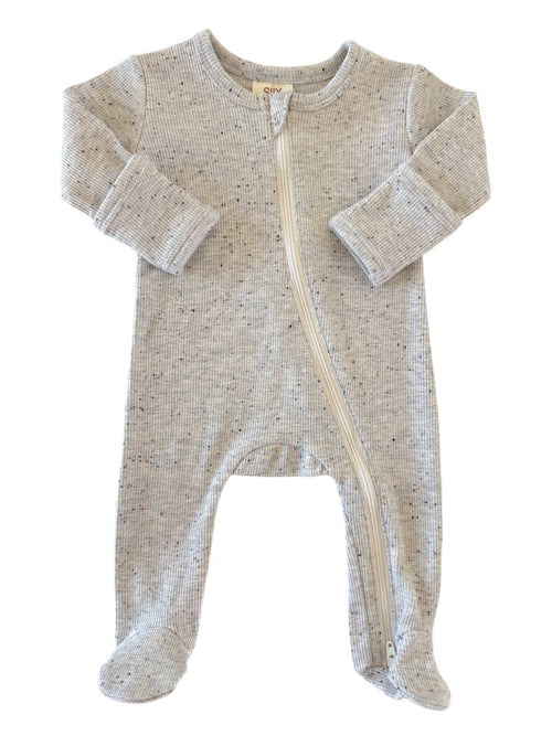Heather Speckle / 2-Way Zip Footie